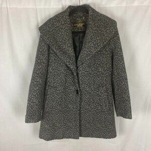 Martin Richards Gray Leopard Print‎ Wool Jacket Women's Medium.